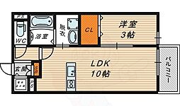 新森グリーンハイツ 1階1LDKの間取り