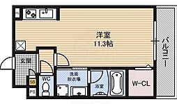 ボンジューネ 1階ワンルームの間取り