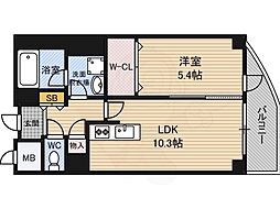 Osaka Metro長堀鶴見緑地線 横堤駅 徒歩8分の賃貸マンション 5階1LDKの間取り