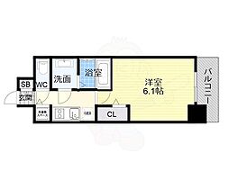 アドバンス大阪城北フィエルテ 9階1Kの間取り