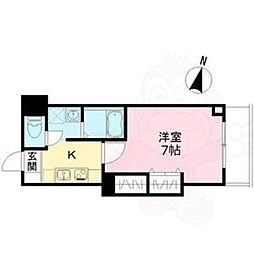 みおつくし城北 2階1Kの間取り
