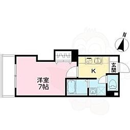 みおつくし城北 1階1Kの間取り
