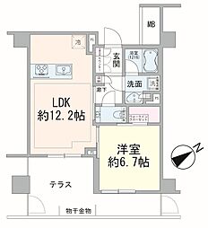 アトラス白金高輪 1LDKの間取図画像