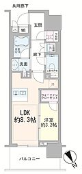 PROUD五反田 1LDKの間取図画像
