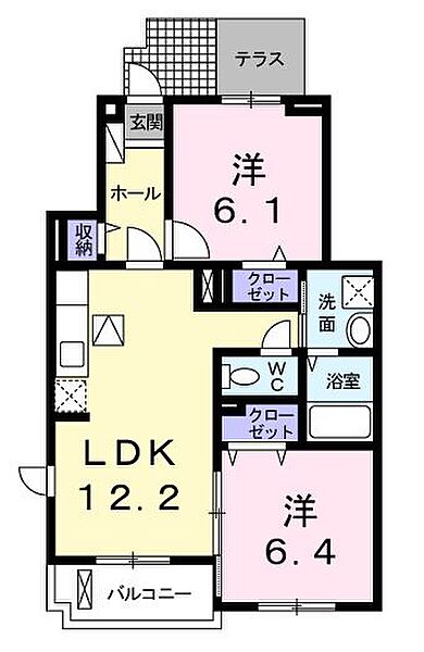 5ＳｔａｒI 105｜三重県名張市鴻之台４番町(賃貸アパート2LDK・1階・56.84㎡)の写真 その2