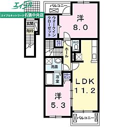 サンヒルズ鴻之台2 2LDKの間取図画像