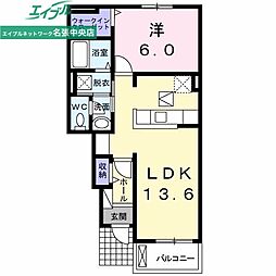 ベルオーブ8 1LDKの間取図画像