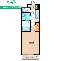 ベル・エトワール 1Kの間取図画像