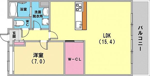 岡本パークマンション(1LDK) 4階の間取り