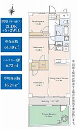 ライオンズマンション船橋第3 2SLDKの間取図画像