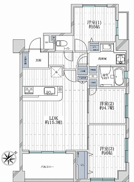 専有面積：６８．８０ｍ２　バルコニー面積：８．２４ｍ２　１１階最上階角住戸　眺望良好　「お花茶屋」駅徒歩８分　新規リノベーション済み
