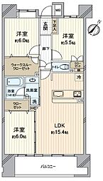 クレストシティレジデンス 3LDKの間取図画像