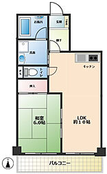 グレースジュン 1LDKの間取図画像