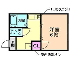 コーポラス槌屋 1Kの間取図画像