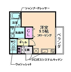CAMELLIA ワンルームの間取図画像