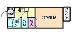 パークハイム 1Kの間取図画像