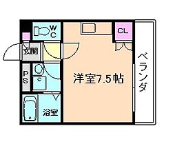 エイトヒルズ ワンルームの間取図画像