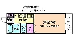 ラリビエールトアボア 1Kの間取図画像