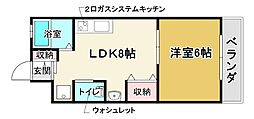 むつみマンション 1LDKの間取図画像