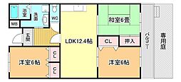 ガーデンハイツセカンド 3LDKの間取図画像