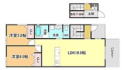 尾花ハイツ2 2LDKの間取図画像