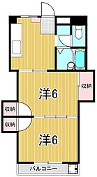 コーポラス秀和 2階2Kの間取り