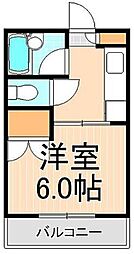大清ワンステップハイツ 1階1Kの間取り