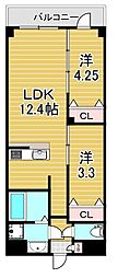 GENOVIA六町 2LDKの間取図画像