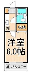 メゾン渡辺 1Kの間取図画像