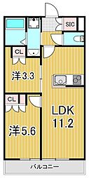 FOREST MAISON CreaWest 2LDKの間取図画像