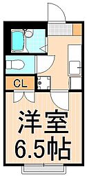 サンフラワー 1Kの間取図画像