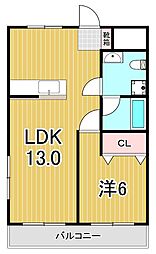 ストークマンション 1LDKの間取図画像