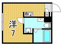 RSC綾瀬 ワンルームの間取図画像
