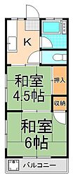 佐野コーポ 2Kの間取図画像