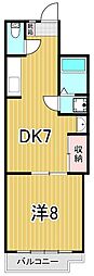 エクセルヤコウ 1DKの間取図画像