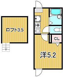 MK六町 1Kの間取図画像