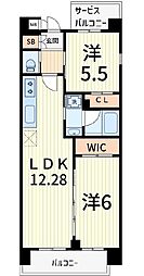 プレジオ北綾瀬ASIAN 2LDKの間取図画像