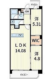 プレジオ北綾瀬ASIAN 2LDKの間取図画像