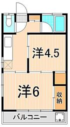 小倉コーポ 2Kの間取図画像