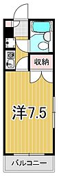 フラワーシティ 1Kの間取図画像