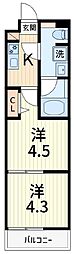 アルコバレーノ北綾瀬 2Kの間取図画像