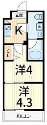 アルコバレーノ北綾瀬 2Kの間取図画像
