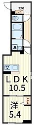 セレスティア大谷田V 1LDKの間取図画像