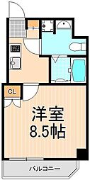 レオーネ綾瀬 1Kの間取図画像