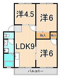 ジュピター兼六 3LDKの間取図画像