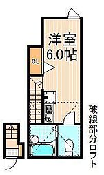 FERIO谷中公園 ワンルームの間取図画像