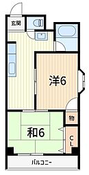 ベルメゾン三田 1LDKの間取図画像