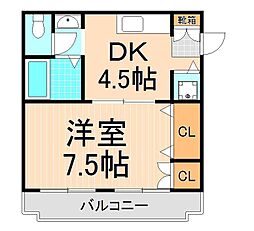 横山コーポ 1DKの間取図画像