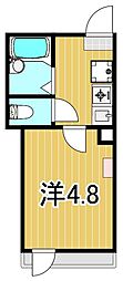 フィールズコート 1Kの間取図画像