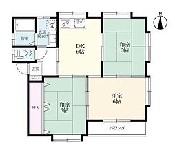 シャトーさがら 2階3DKの間取り